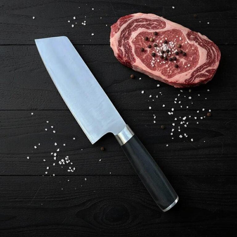 Handmade Cleaver Knife J2 Steel by Monarch Cutlery – Professional Chef and Butcher Knife