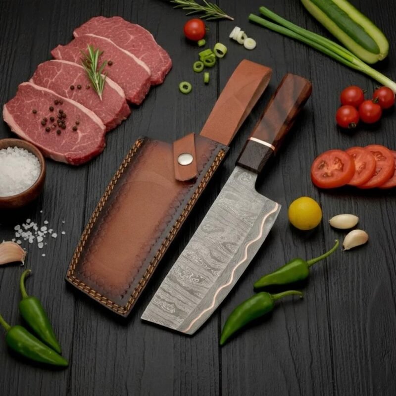 Handmade Chef Cleaver Knife by Monarch Cutlery – Professional Hand-Forged Kitchen Knife for Chefs