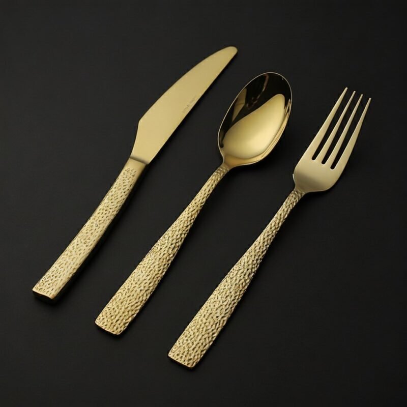 Monarch Grace Gold Cutlery Set luxury stainless steel golden tableware elegant dining utensils