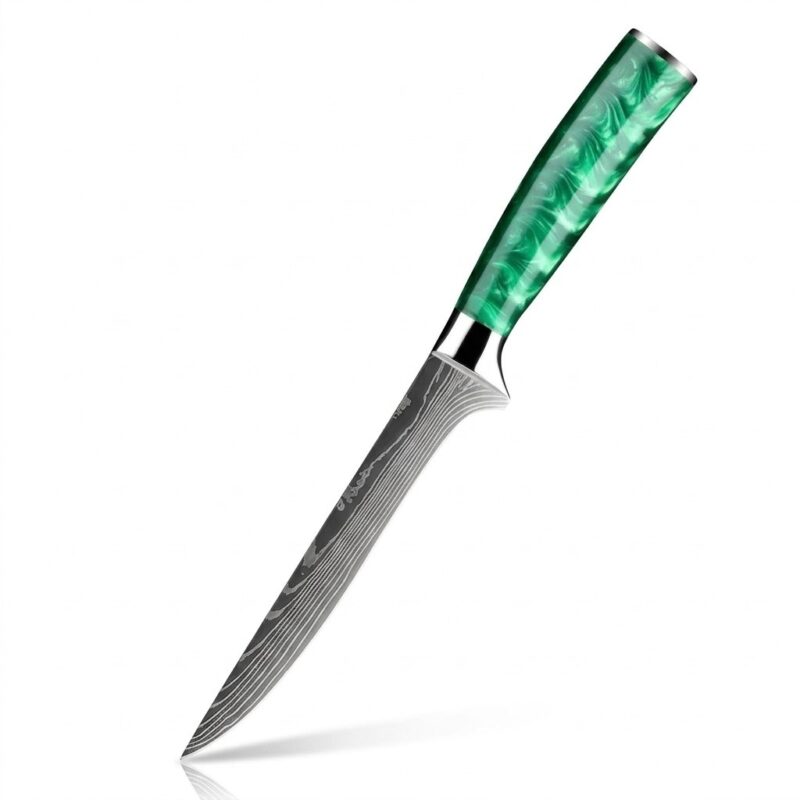 Monarch Butcher Boning Knife premium stainless steel blade on white background showcasing sharp edge and ergonomic handle design