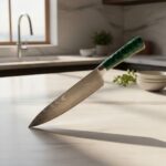 Premium Damascus steel kitchen knife for slicing meat vegetables and fruits