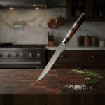 Handmade Damascus steel boning knife ergonomic handle