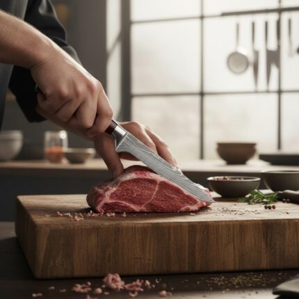Monarch Precision Boning Knife used for meat cutting and deboning professional butcher knife