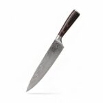 Damascus Steel Chef Knife by Monarch Cutlery with razor sharp blade
