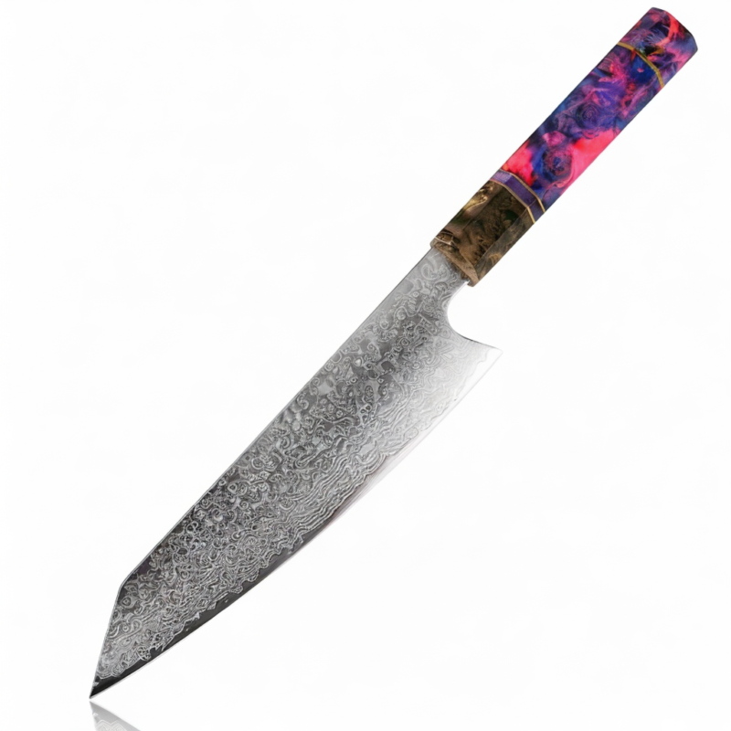 Premium Damascus Santoku Knife by Monarch Cutlery with razor-sharp Japanese steel blade
