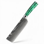 Damascus Steel Cleaver Knife by Monarch Cutlery for professional meat cutting and kitchen use