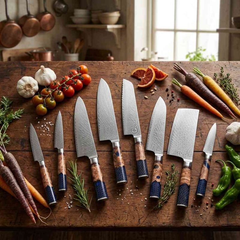 8 Piece Kitchen Knife Set with premium stainless steel blades