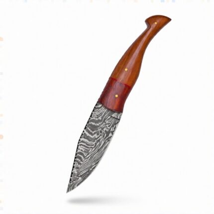 Camping Skinner Hunting Knife with full tang fixed blade and leather sheath