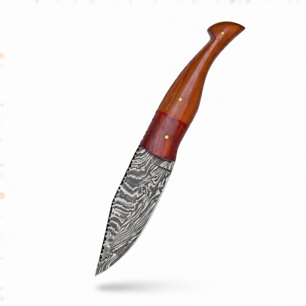 Camping Skinner Hunting Knife with full tang fixed blade and leather sheath