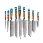 Handmade Damascus Chef Knife Set by Monarch Cutlery