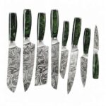 Damascus Kitchen Knife Set by Monarch Cutlery