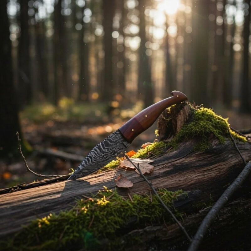 Full tang camping skinner hunting knife with ergonomic handle