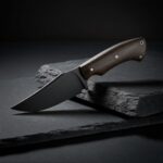 Full tang elk skinning hunting knife with ergonomic handle