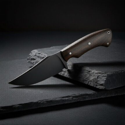 Full tang elk skinning hunting knife with ergonomic handle