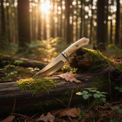 Full tang high carbon hunting knife with ergonomic handle