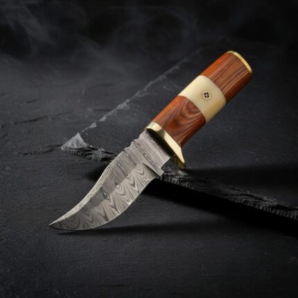 Full Tang Skinner Knife with a genuine leather sheath for hunting and camping.