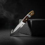 Full tang outdoor skinning hunting knife with ergonomic handle