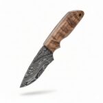 Handmade Damascus Skinner Knife with Full Tang Blade and Leather Sheath