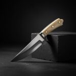 Handmade high carbon fixed blade skinner knife with leather sheath