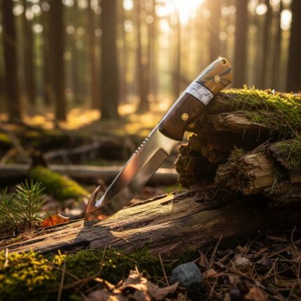 Handmade outdoor hunting knife for camping and bushcraft