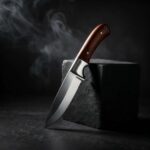 Handmade red handle hunting knife for camping and bushcraft