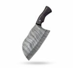 Monarch Cutlery Mini Cleaver Boning Knife with a razor-sharp full tang blade and ergonomic wooden handle on a pure white background.