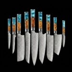 Professional Damascus Chef Knives with ergonomic handles