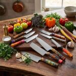 Professional Japanese Knife Set with ergonomic handles