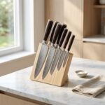 Stainless Steel Chef Knife Set with ergonomic handles